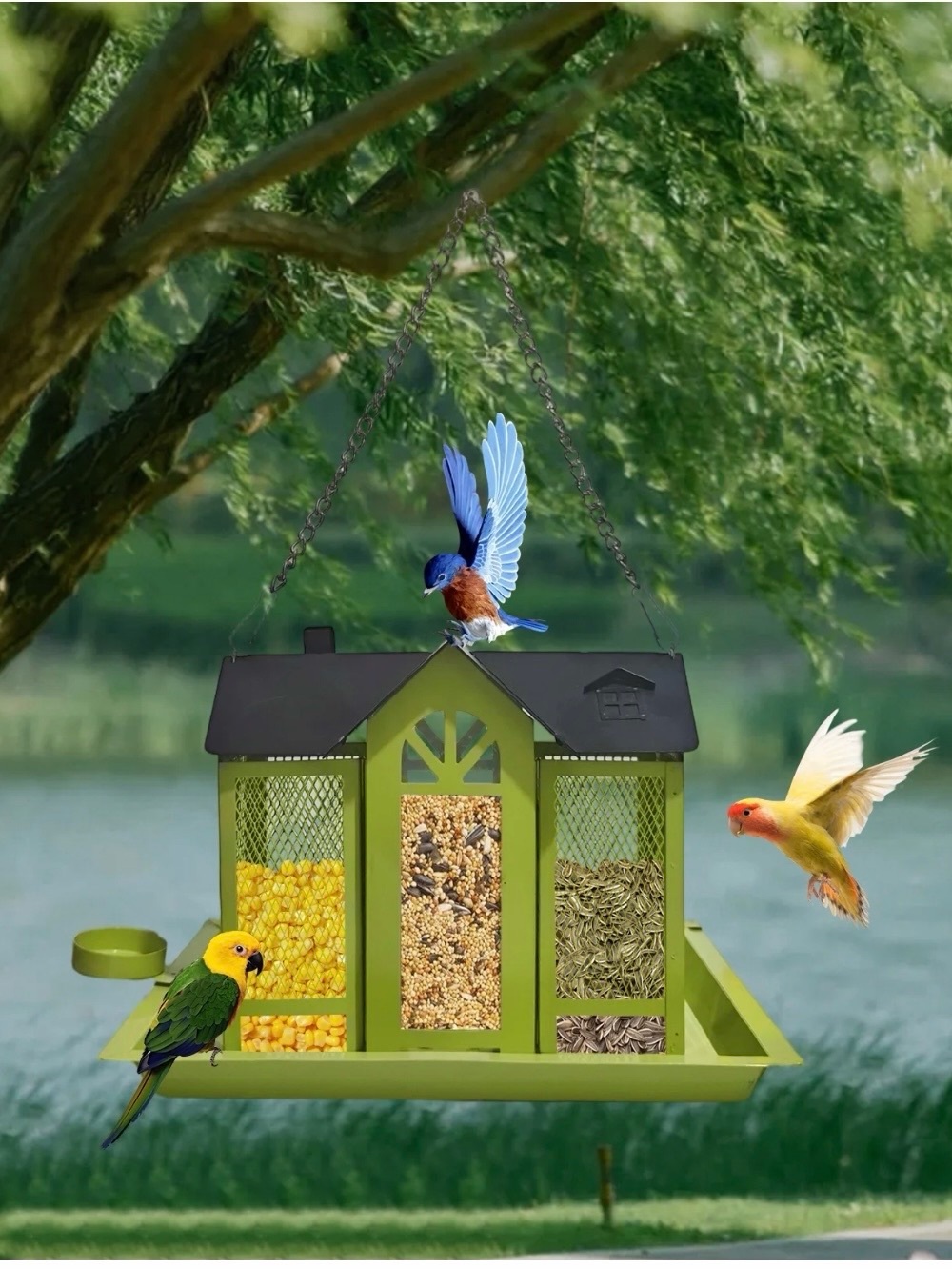 Outdoor Metal Mesh Wild Bird Feeder House - Picture 6 of 13